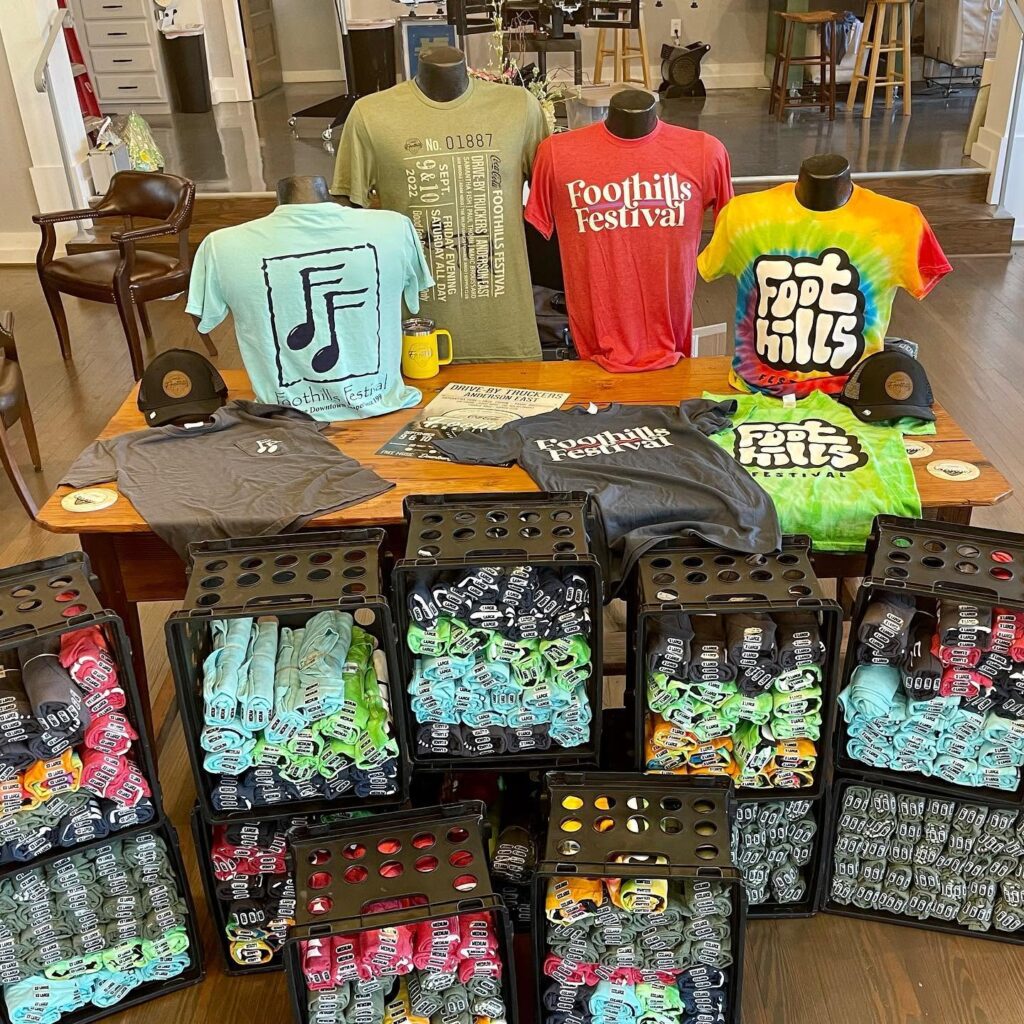 shirts at a local annual fall music festival in downtown jasper, near lemon ridge events, which is an indoor or outdoor ceremony wedding venue near birmingham and tuscaloosa and also hosts showers and teas